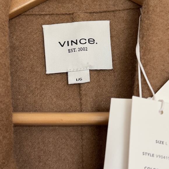 NWT $995 VINCE Double Breasted Notch Collar Wool Blend Soft Coat Size Large - Picture 10 of 11